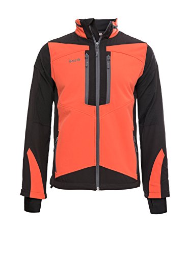 Izas Falcun Chaqueta Softshell, Hombre, Multicolor (Naranja/Gris Oscuro), XL