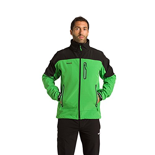 Izas Legan - Chaqueta Softshell para hombre, color negro / verde, talla M