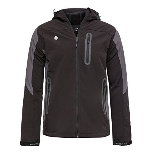 Izas Veral Chaqueta Softshell, Hombre, Negro/Gris Oscuro, S