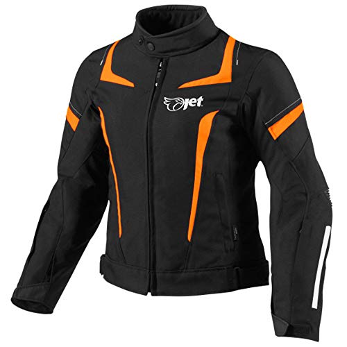 JET Chaqueta Moto Mujer Textil Impermeable con Armadura (Naranja, 2XL (ES 44-46))