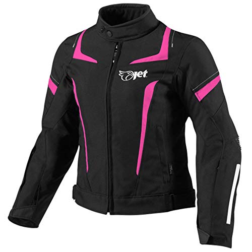 JET Chaqueta Moto Mujer Textil Impermeable con Armadura (Rosa, 3XL (ES 46-48))