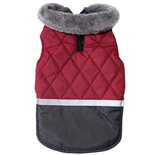 JoyDaog Chaqueta de forro polar reversible para perros pequeños, impermeable y cálida, para el frío invierno