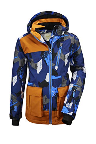 Killtec Chaqueta funcional Flumet Bys Ski Jckt B para chicos con capucha desmontable y paranieves., Niños, Chaqueta funcional con capucha desmontable y paranieves., 35515-000, marrón claro, 128