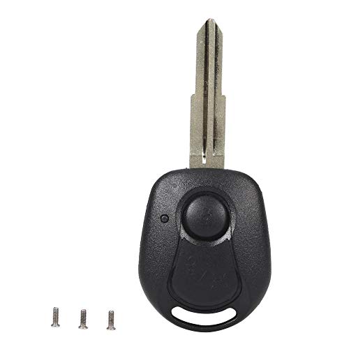 KIMISS - Carcasa para llave de coche con 2 botones, carcasa de metal para llave remota de ABS, compatible con Actyon Kyron Rexton (negro)