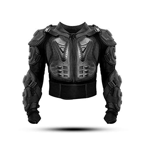 KINGUARD Chaqueta de Moto Chaqueta Protectora Cuerpo Armadura Profesional de Motocicleta Protección del Cuerpo Entero Spine Chest para Hombres Mujeres (Negro, XXL)