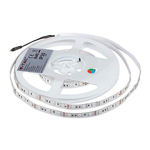 Kit completo de tira LED RGB SMD 5050 300 LED 1000 lm 120° IP20 5 m y centralita con mando a distancia y fuente de alimentación 12 V