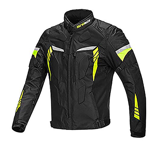 LALEO Unisex Cuatro Estaciones Adecuadas Chaqueta de Moto, Impermeable Ajustable Mantener Caliente Resistente con Armours CE y Reflexivo Chaqueta para Motocicleta Gris Negro,Negro,L