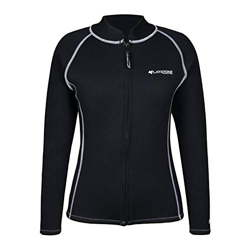 LayaTone Traje de buceo para hombre y mujer, chaqueta de neopreno de 3 mm, traje de buceo para mujer, traje de esnórquel, traje de baño top Rash Guard traje de sauna, traje de sauna, hombre