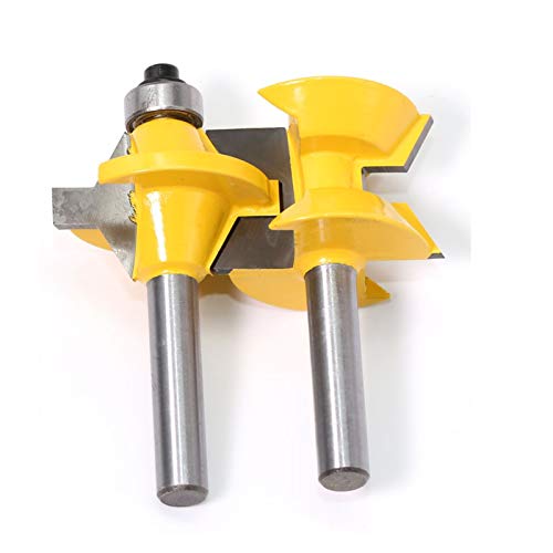 LHjin-Fresa Duradera, 8mm Shank Router bit bit Set 120 Grados Woodworking Groove Chisel Cutter Tool 2pcs, Accesorios