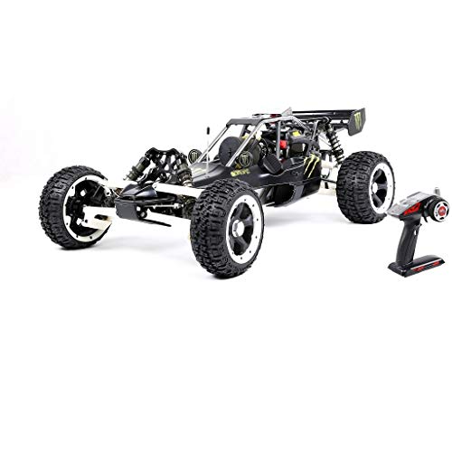 LOSA 2WD RC Buggy Gasolina, 1/5 de Coches de Juguete de Gas Off Road con Motor de Gasolina 36cc para el Adulto, 2.4G regulador de Radio Incluyó,Negro