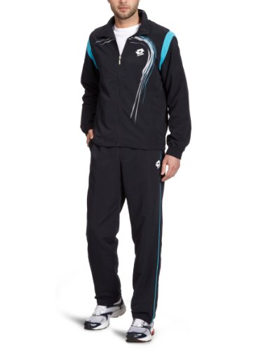 Lotto Sport - Chándal de Deporte y Running para Hombre, tamaño L, Color Deep Navy/Cyan