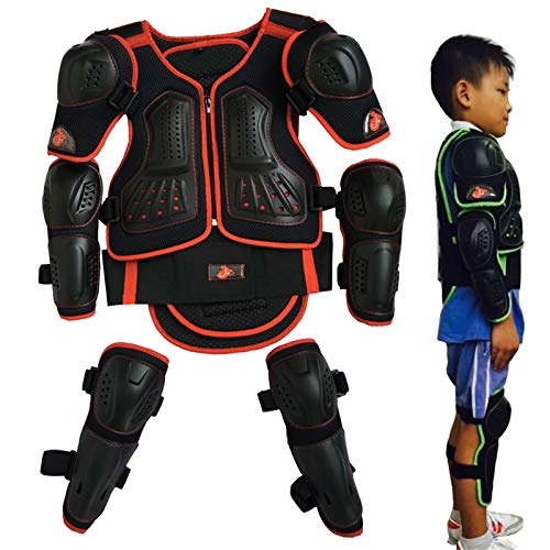 LOVEHOUGE Traje De Armadura De Motocicleta para Niños, Chaqueta Protectora De Armadura De Cuerpo Completo para Ciclismo De Motocross, Monopatín,XS