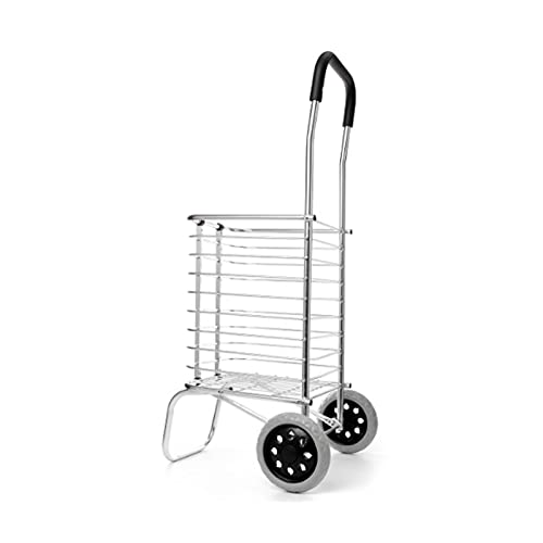 LYLY Carrito de Compras Plegable con la Cesta de la Cesta de la Tienda de Aluminio portátil de 2 Ruedas para IR de Compras, Picnic, Almacenamiento en el hogar