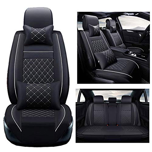 MDJFB Para Cubierta de Asiento de Coche Estilo de Coche para Citroen Todos los Modelos c5 c3 berlingo c4 Grand Picasso berlingo Elysee Protector de Asiento de Coche,Black with White VTI