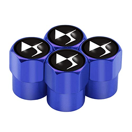 MENGGOO 4pcs Car Styling Metal Car Tire Tire Caps Tapas de Polvo de neumáticos para Citroen DS 2 3 4 5 6 7 DS2 DS3 DS4 DS4 DS5 DS6 DS7 Accesorios de neumáticos (Color Name : Blue)