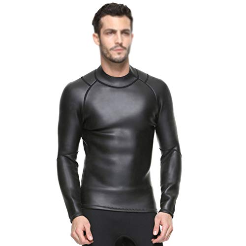 MHSHKS Traje De Buceo Chaqueta De Traje De Neopreno para Hombre Traje De Neopreno De 3 Mm Traje De Buceo para Nadar Esnórquel Surf Pesca (Color : Black, Size : M)