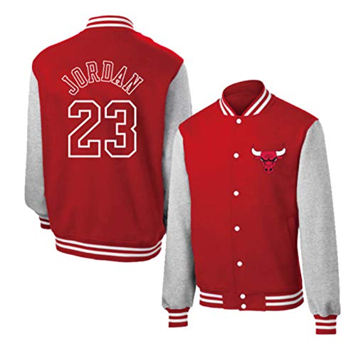 Michael Jordan - Chaqueta de baloncesto para hombre, diseño de Chicago Bulls 23 # Red Basketball Jerseys Baseball Shirt, manga larga retro baloncesto sudadera (S-XXXL)