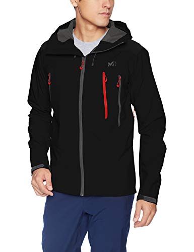 MILLET K Shield Hoodie M Chaqueta Softshell para Hombre-Hidrófuga y Transpirable-Alpinismo, Senderismo, Mens, Black-Noir, XXL