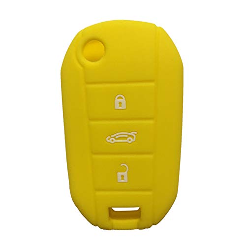 MKDLB Funda de Silicona para Llave de Coche para Citroen Cactus C4 C4L C-Elysee 2019 C5 C3 Funda para Llave para Peugeot 301508 2008 3008