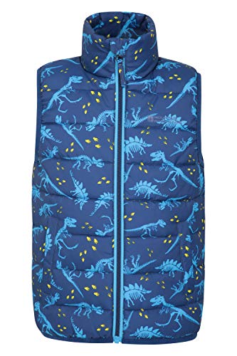 Mountain Warehouse Chaleco Acolchado Rocko para niños - Impermeable - Chaleco Acolchado de Microfibra - 2 Bolsillos Delanteros - Cuerpo cálido para niños y niñas Índigo 9-10 Años