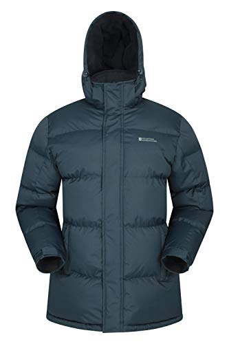 Mountain Warehouse Chaqueta de Nieve para Hombre - Impermeable, con Capucha, puños y Dobladillo Ajustables - Ideal para Viajes en Invierno Azul Marino S