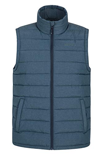 Mountain Warehouse Seasons Gilet Rellenado Estaciones - Chaleco hidrófugo de Gilet, Chaqueta Caliente, Ligera con Dos Bolsillos Delanteros, fáciles almacenar la Capa, Invierno Azul Marino XL