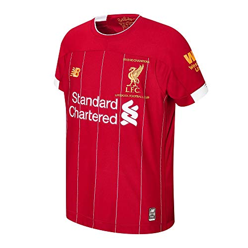 New Balance Camiseta Infantil del Liverpool FC 2019/20 Champions Home Junior SS, Unisex niños, S/s Top, JT010010, Rojo, M