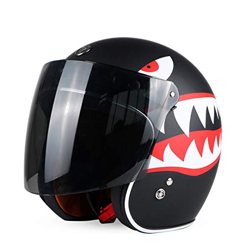 O-Mirechros Casco la Cara Abierta la Vendimia tirón Encima del motocrós Jet Casco Retro Capacete Moto Casco Matte Shark S