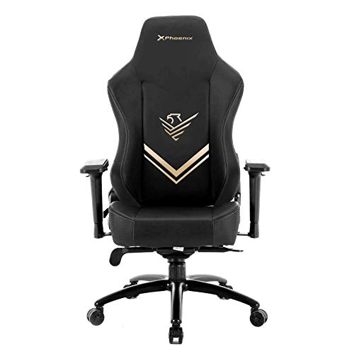 Phoenix Technologies – Silla Synergy Gaming Escritorio Gamer Oficina Ergonómica para Ordenador, Cuero PU, Reposabrazos 4D, Respaldo Reclinable, Asiento Basculante, Cojín Viscoelástico