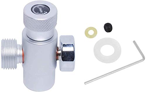 Poweka CO2 - Adaptador de cilindro de llenado del regulador de gas, conector para SodaStream, color plateado con metro