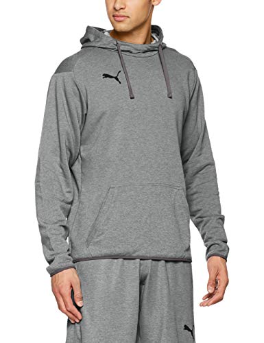 PUMA LIGA Casuals Hoody Sweatshirt, Hombre, Medium Gray Heather-Puma Black, M