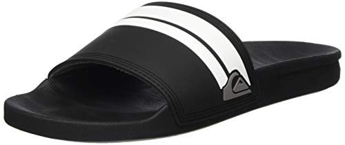 Quiksilver Rivi Slide, Sandalias con Punta Abierta Hombre, Negro (Black/Black/White Xkkw), 44 EU