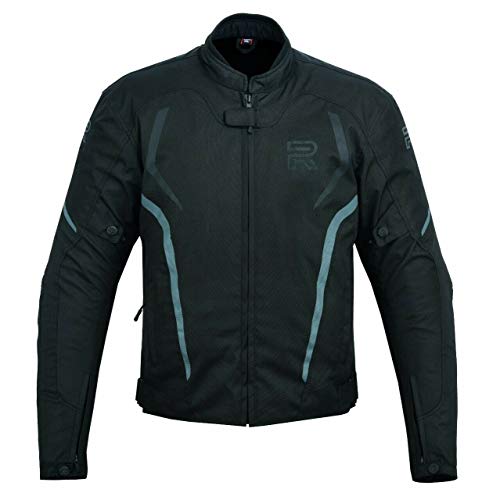 R1 Chaqueta De Moto Moto Para Hombre Chaqueta Moto Hombre Textil Impermeable (NEGRO/GRIS, 4XL)