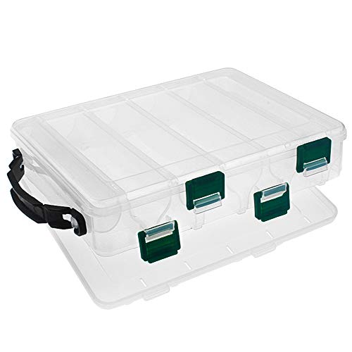 Rayong 12 Rejillas Caja De Anzuelo De Señuelo,Pesca Cebo Plástico Almacenamiento,Impermeable Caja de Aparejos de Pesca,Accesorios de Pesca de Doble Cara