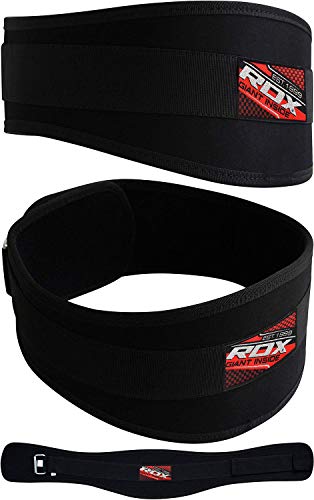 RDX Hombre Fitness Cinturón de Halterofilia Gym Entrenamiento Cinturón Cinturón de Neopreno para Levantamiento de Peso, Hombre, Neopren Fitness Gewichthebergürtel Gym Trainingsgürtel, Negro, Medium