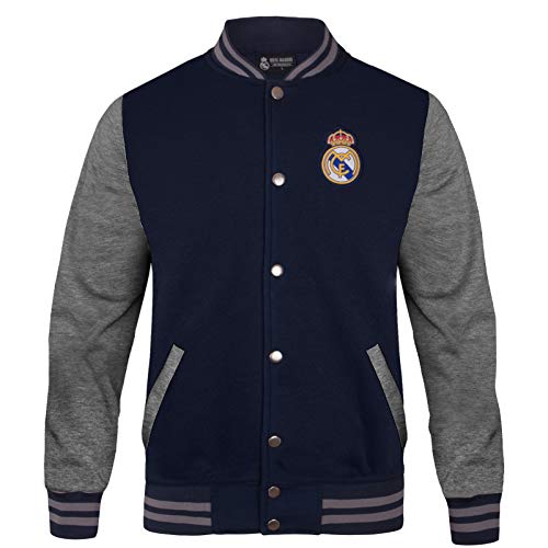 Real Madrid - Chaqueta Deportiva Oficial para Hombre - Estilo béisbol Americano - M