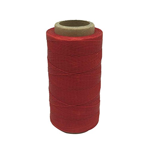 (Red) - Yulakes 260 Metre 1mm Leather waxed Wax Thread Cord Netting yarn for chisel shoes (Red)