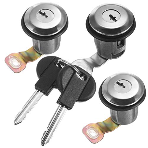 Rekkle Cerradura de Cilindro y Llave Conjunto de Cilindro de Cierre o Bloqueo de la Puerta Compatible para Peugeot Partner Xsara Citroen Berlingo 252522 9170.G3 9170.CW