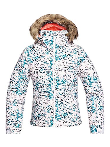 Roxy Jet Ski - Chaqueta Para Nieve Para Niñas 8-16 Chaqueta Para Nieve, Niñas, bright white izi, 14/XL