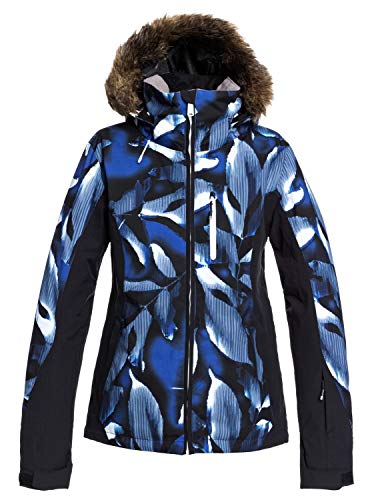 Roxy Jet Ski Premium-Chaqueta para Nieve para Mujer, Mazarine Blue Striped Leaves, XXL