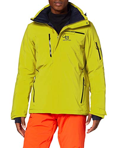 SALOMON Brilliant Jkt M Chaquetón con Capucha para esquí, Mezcla de sintéticos, Hombre, Amarillo (Citronelle), 2XL