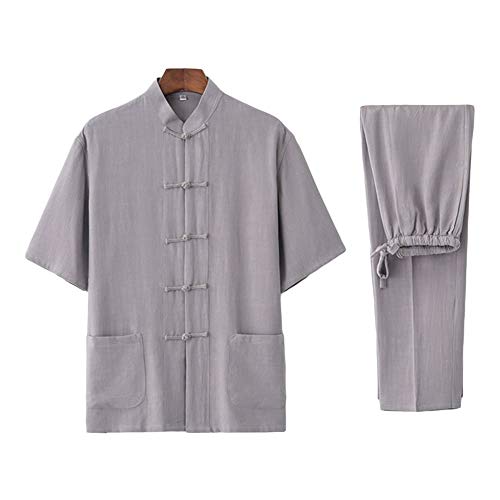 SCDXJ Traje Chino Tradicional Traje Antiguo Artes Marciales Tangzhuang Kung Fu Chaqueta De Manga Larga Trajes Camisa Traje,G-S