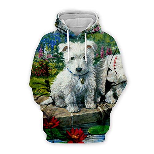 Schutzhuly Lindas Sudaderas con Capucha con Estampado de Perros en 3D, Sudaderas con Capucha para Hombres y Mujeres, chándales Harajuku, Jerseys de Calle, Camisetas 15 XS