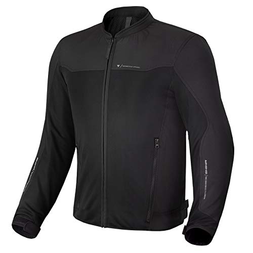 SHIMA OPENAIR Chaqueta Moto Hombre | Ligera y Transpirable Cazadora Moto Mesh de Verano Hombre con CE Espalda, Hombros, Codos Protecciones, Ajuste de la Anchura (Negro, 3XL)