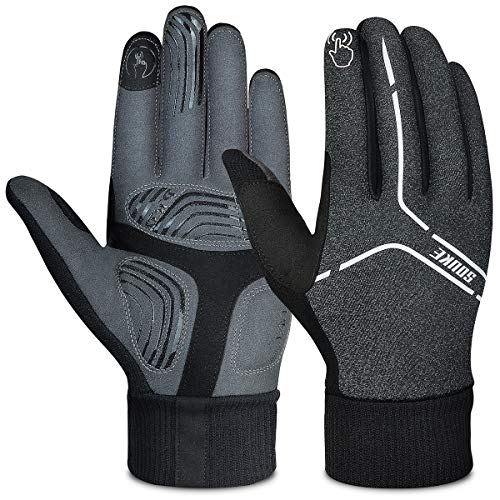 Souke Sports - Bicicleta Guante Guante de Ciclismo de Dedo Completo Guante de Bicicleta De Montaña para Hombres y Mujeres Pantalla Táctil Antideslizante Gruesa MTB Guantes De Ciclismo de Ruta