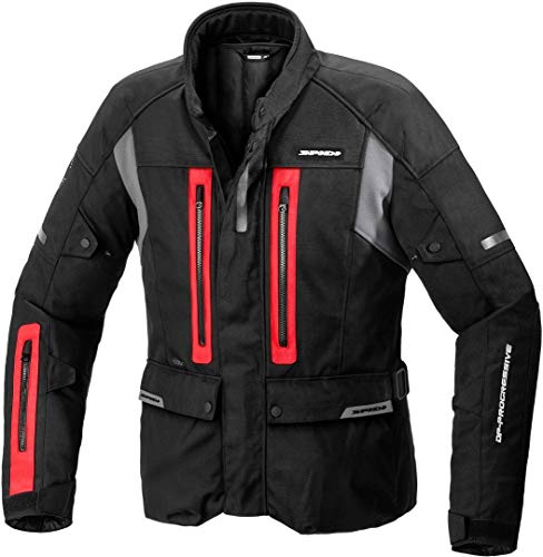 SPIDI Chaqueta moto hombre Traveler 3 negro rojo talla L