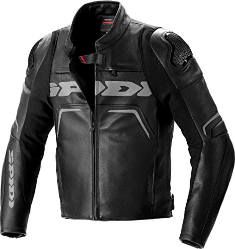 Spidi Evorider 2 - Chaqueta de piel para moto, color negro, talla 48