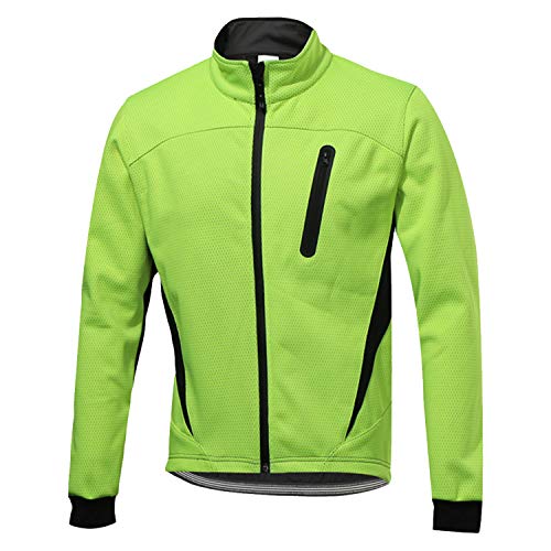 SUKUTU Chaqueta Impermeable de Ciclismo para Hombre Chaquetas de Bicicleta Transpirables térmicas de Lana cálida de Invierno a Prueba de Viento Softshell