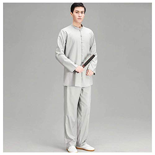 SXFYHXY Ropa de Tai Chi Hombres y Mujeres Primavera y otoño Traje de 2 Piezas de Manga Larga Ropa de Tai Chi de Estilo Chino, G-XXXL