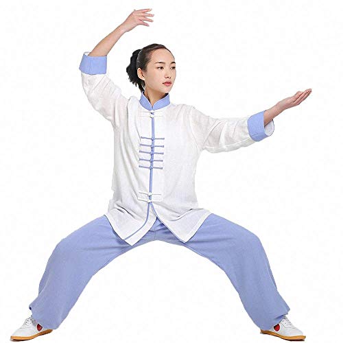 SXFYHXY Traje de Ropa de Tai Chi para Mujer, Ropa de Artes Marciales de Primavera y otoño, Ropa de Ejercicio matutino para actuación, Ropa Masculina, G-XXL